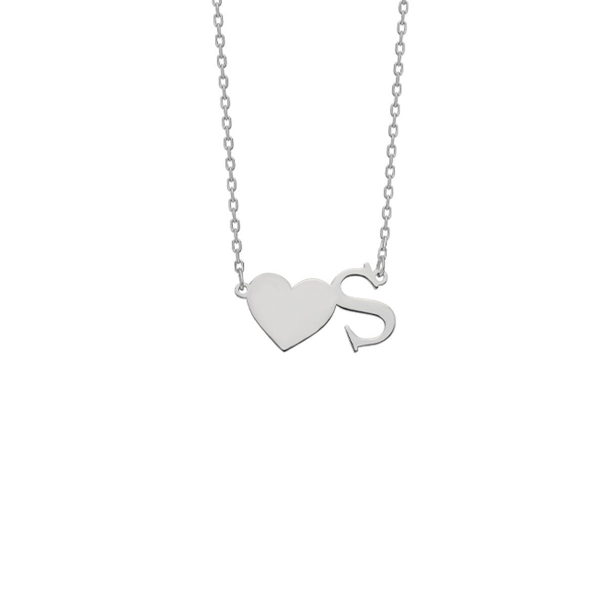HERZ KETTE MIT BUCHSTABE aus 925 Silber - Eleganter Halskette - AURIME