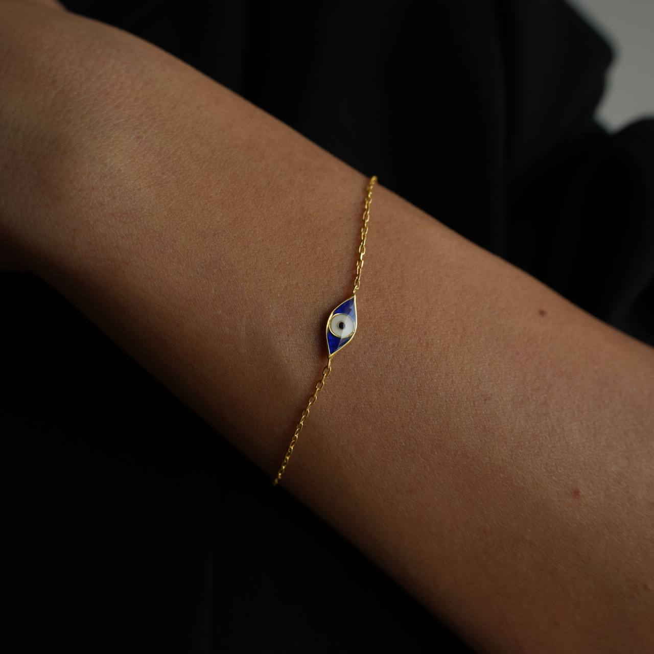 BLAUE MINI EYE ARMKETTE - 925 SILBER aus 925 Silber - Eleganter Halskette - AURIME