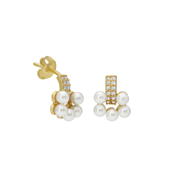 Ohrringe mit Perlen und Daisy-Motiv aus 925 Silber von Aurime, elegante Schmuckstücke für Damen