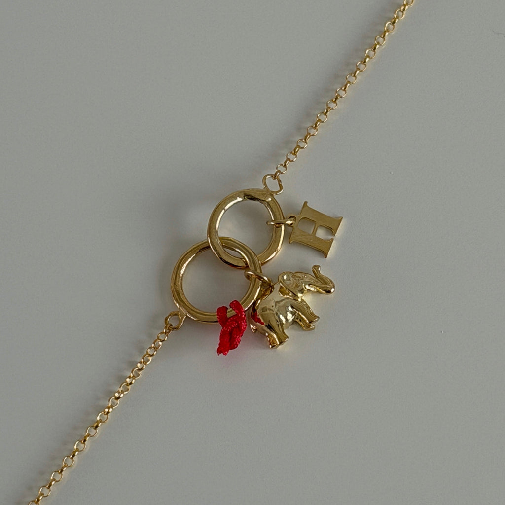 ELEPHANT BUCHSTABEN ARMKETTE | 925 SILBER