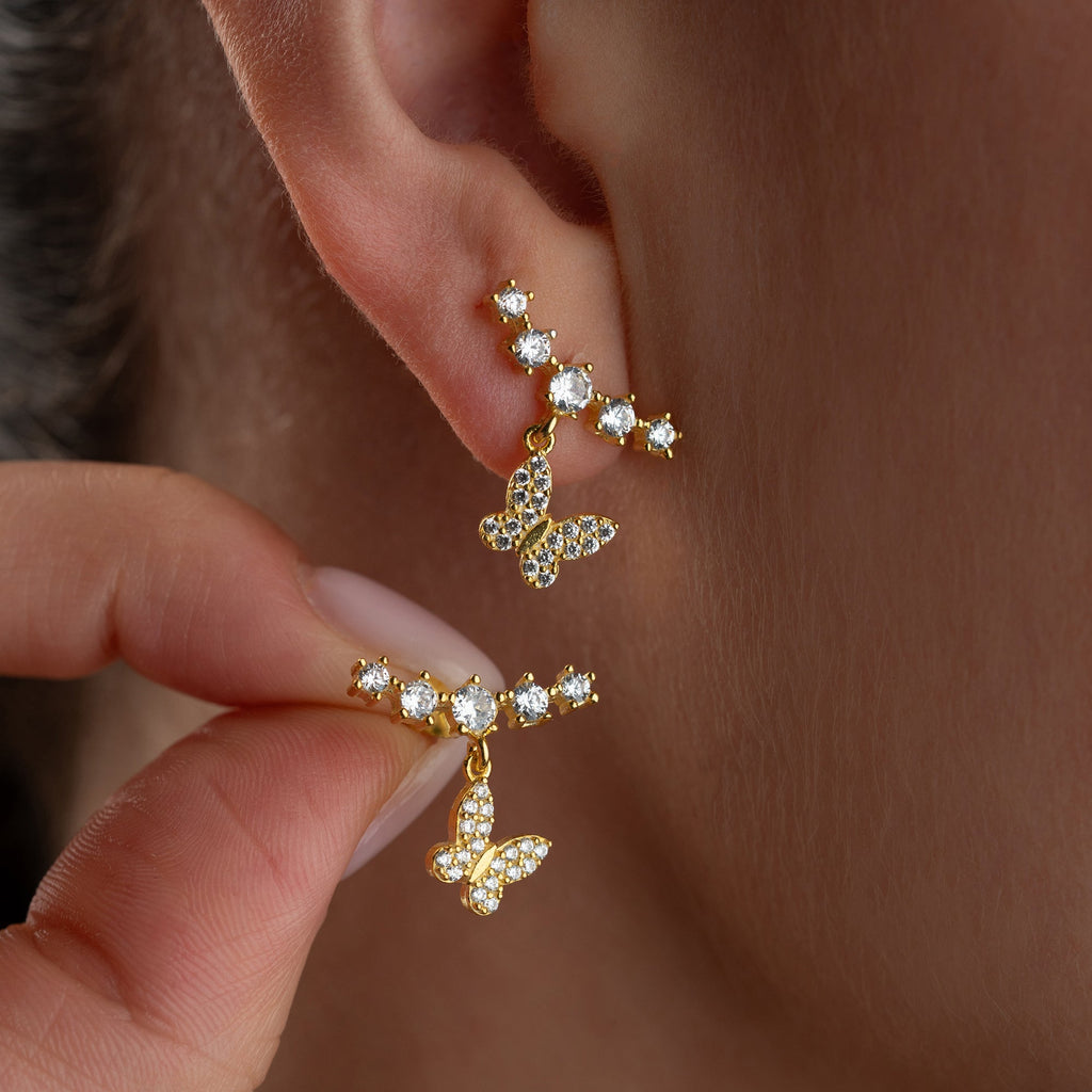 ESTEE MIT SCHMETTERLING OHRRINGE | 925 SILBER