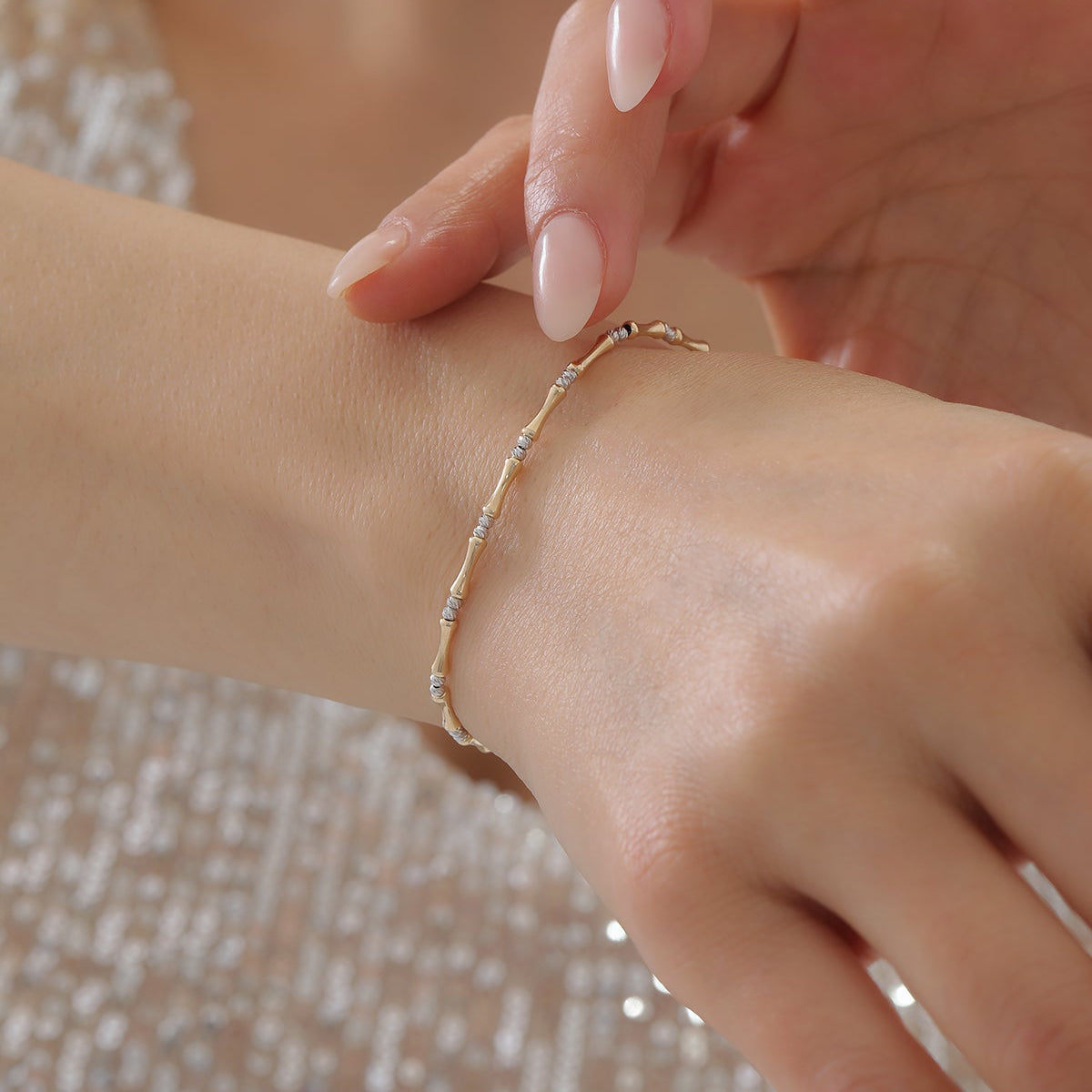 FEINES ARMBAND MIT DORIKA- UND KNOCHENKETTEN-DESIGN ARMKETTE | 14K GOLD