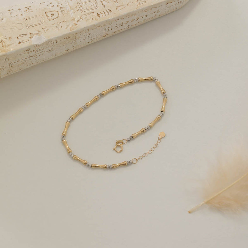 FEINES ARMBAND MIT DORIKA- UND KNOCHENKETTEN-DESIGN ARMKETTE | 14K GOLD