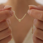 BÜROKLAMMER MIT KLEINEM HERZDETAIL ARMKETTE | 14K GOLD