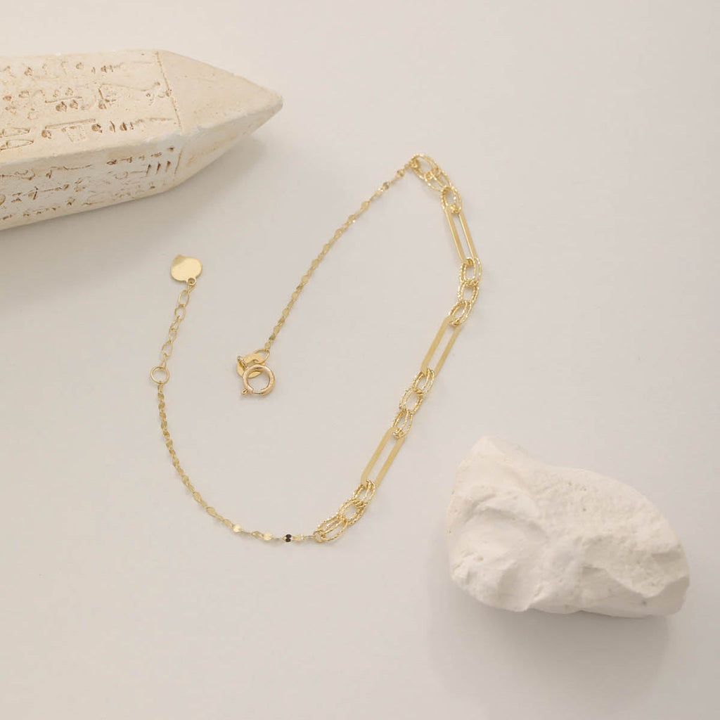 GLÄNZENDE KLAMMER-KETTE (CLIP-KETTE) ARMKETTE | 14K GOLD