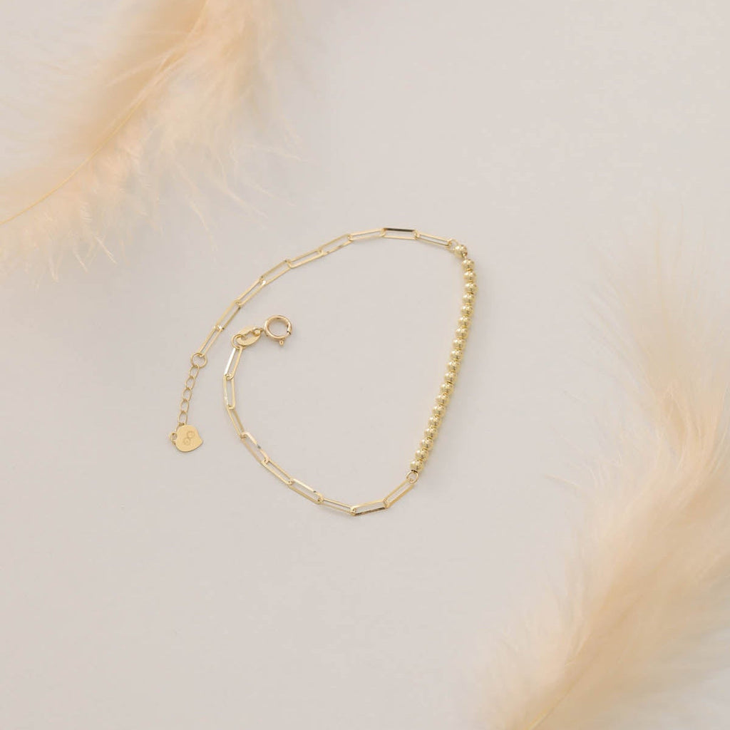 DETAILLI MINI KLAMMER- (CLIP-) DESIGN MIT KUGELN ARMKETTE | 14K GOLD