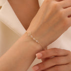 ZIRKON-DETAILLI LOTUS-KETTE ARMKETTE | 14K GOLD