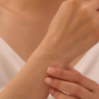 MINIMALISTISCHE SCHLEIFEN-ARMBANDKORDEL ARMKETTE | 14K GOLD