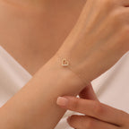 MINIMALISTISCHES HERZ MIT VIER ZIRKONIA-STEINEN ARMKETTE | 14K GOLD