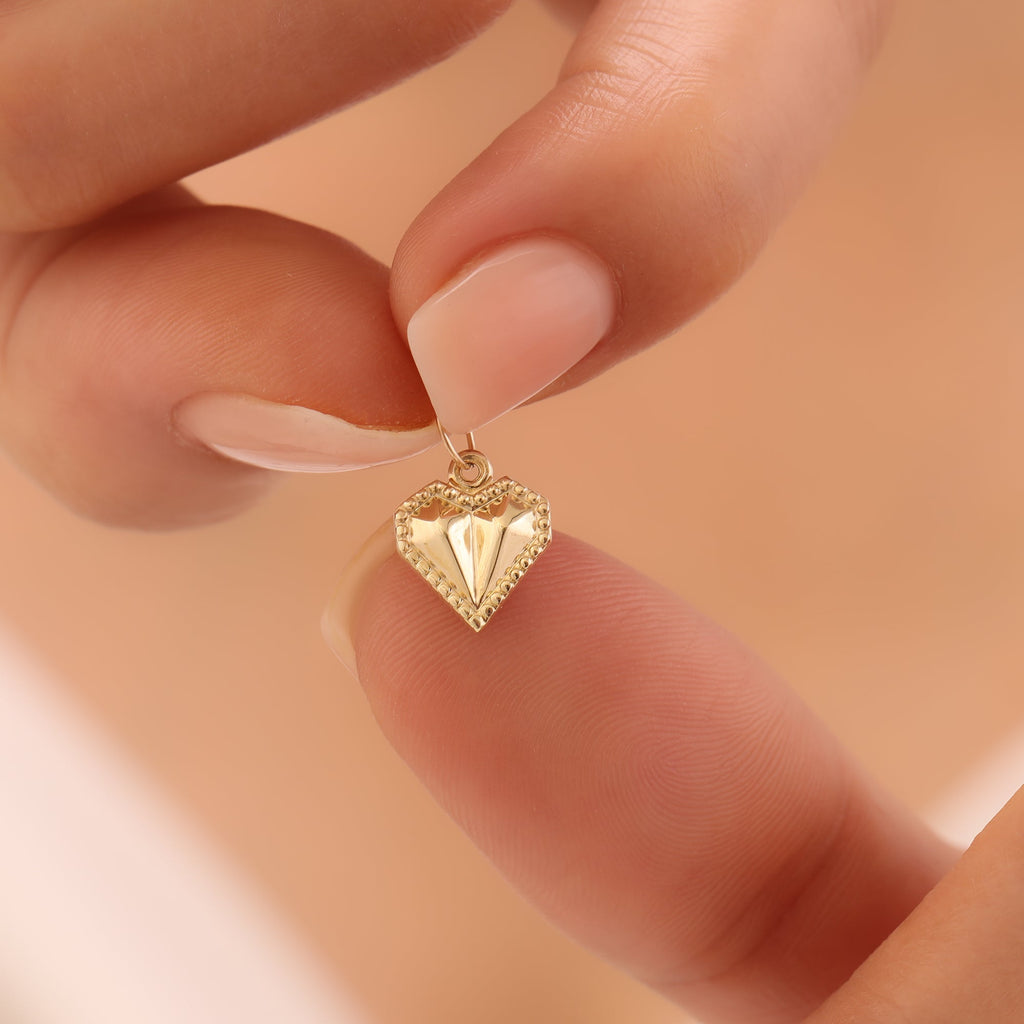 MINIMALES DIAMANTSCHNITT-DESIGN ANHÄNGER | 14K GOLD