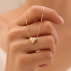 DIAMANTGESCHNITTENES HERZ DESIGN HALSKETTE | 14K GOLD