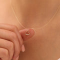 STEINBESSETZTES MINIMALHERZ HALSKETTE | 14K GOLD