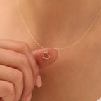 STEINBESSETZTES MINIMALHERZ HALSKETTE | 14K GOLD