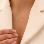 ELEGANTE BLUME MIT ZIRKONSTEIN HALSKETTE | 14K GOLD