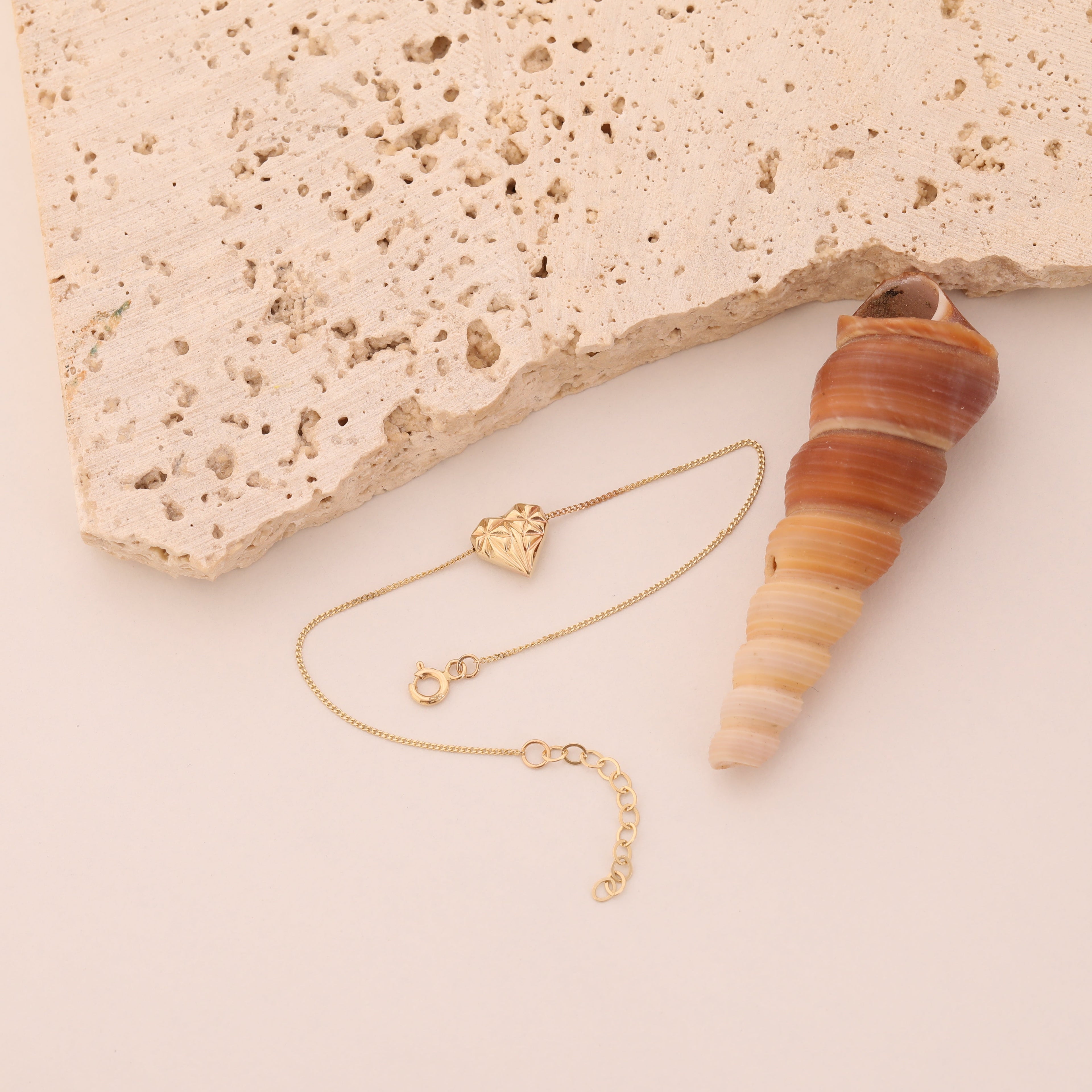 DIAMOND HERZ ARMKETTE | 14K GOLD