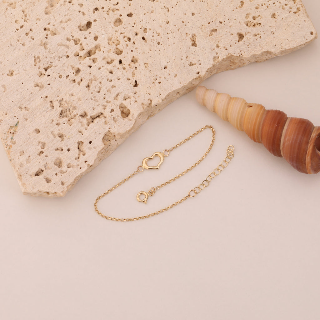 MINIMALISTISCHES HERZ ARMKETTE | 14K GOLD