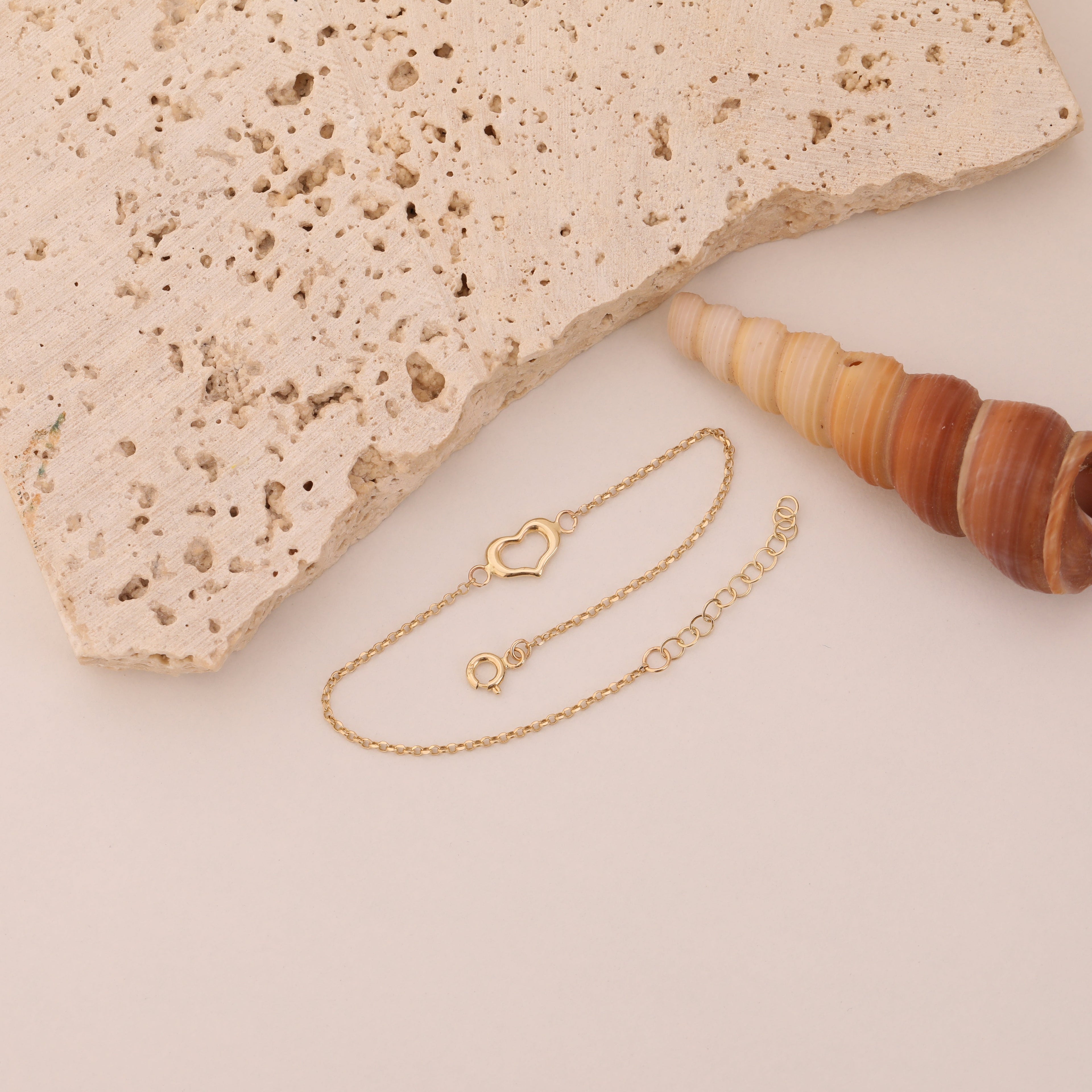 MINIMALISTISCHES HERZ ARMKETTE | 14K GOLD