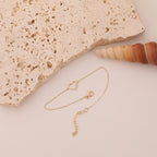 MINIMALISTISCHES HERZ MIT VIER ZIRKONIA-STEINEN ARMKETTE | 14K GOLD