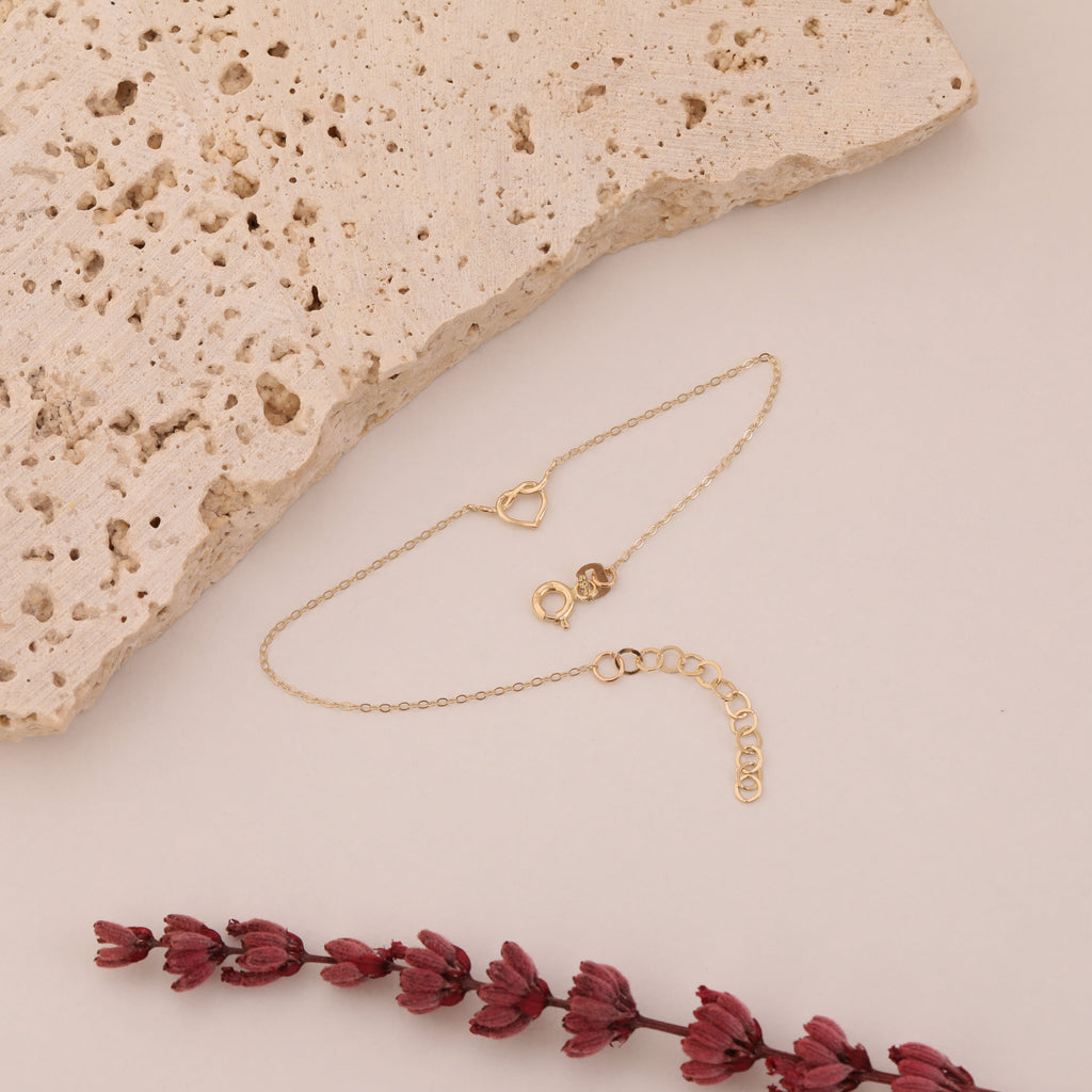 MINIMAL HERZ-KNOTEN ARMKETTE | 14K GOLD