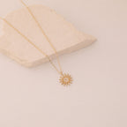 SONNE MIT ZIRKONSTEIN HALSKETTE | 14K GOLD