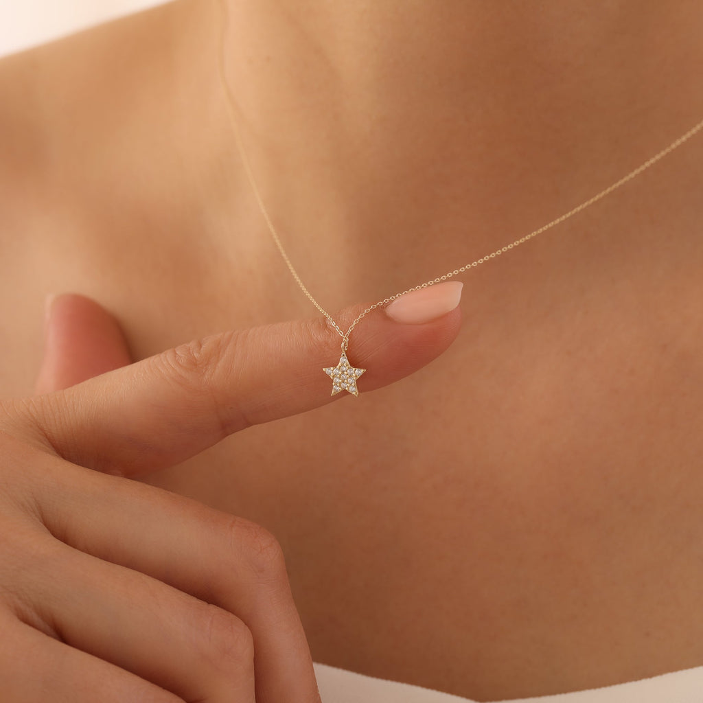 ZIRKONIA- STERN HALSKETTE | 14K GOLD
