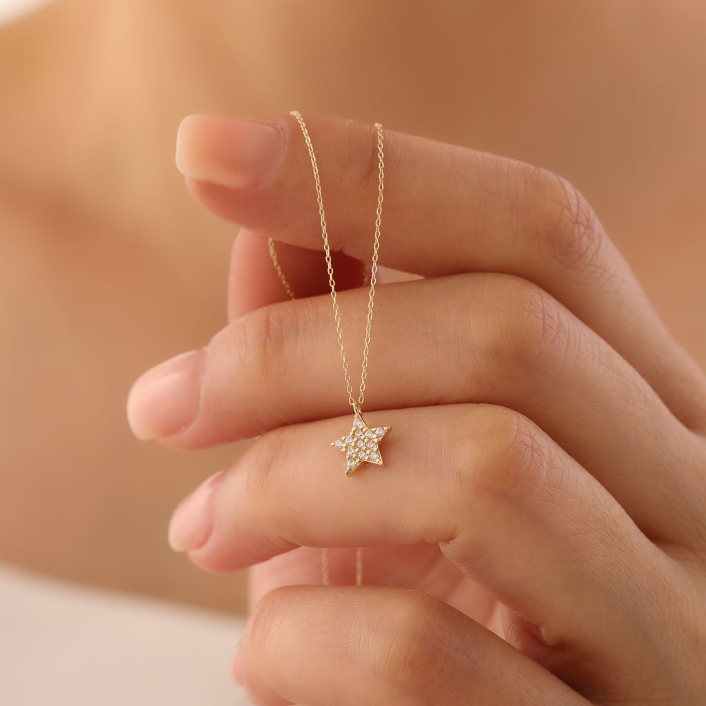 ZIRKONIA- STERN HALSKETTE | 14K GOLD