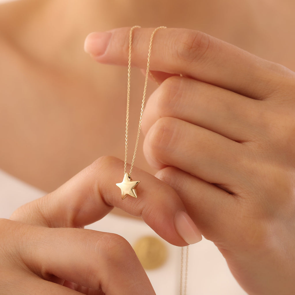 GEWÖLBTE STERN HALSKETTE | 14K GOLD