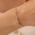 HOHLES HERZ-BÜROKLAMMER-ARMBAND ARMKETTE | 14K GOLD