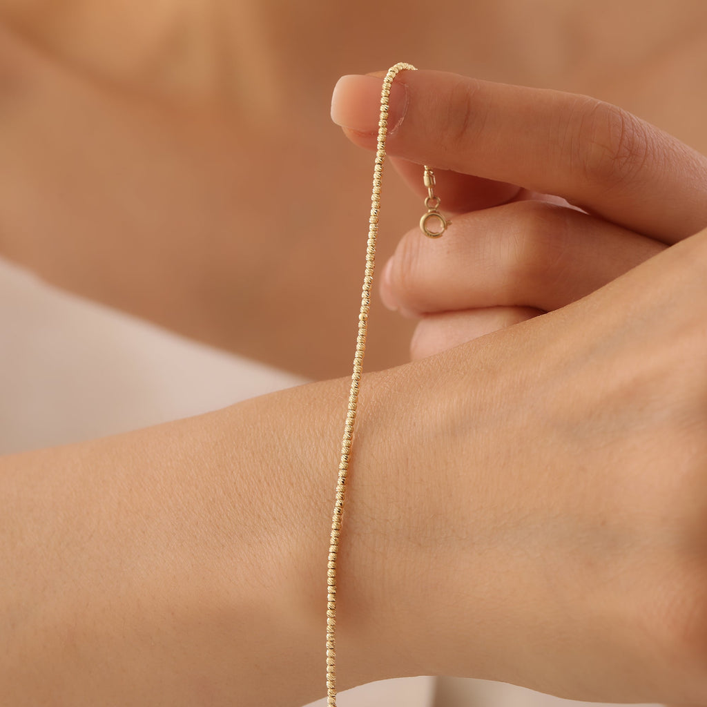 MINIMALISTISCHES FEINES DORIKA-ARMBAND ARMKETTE | 14K GOLD