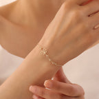 ZIRKON-DETAILLI LOTUS-KETTE DESIGN ARMKETTE | 14K GOLD
