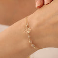 ZIRKON-DETAILLI LOTUS-KETTE DESIGN ARMKETTE | 14K GOLD
