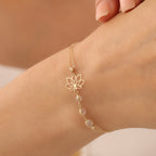 ZIRKON-DETAILLI LOTUS-KETTE DESIGN ARMKETTE | 14K GOLD