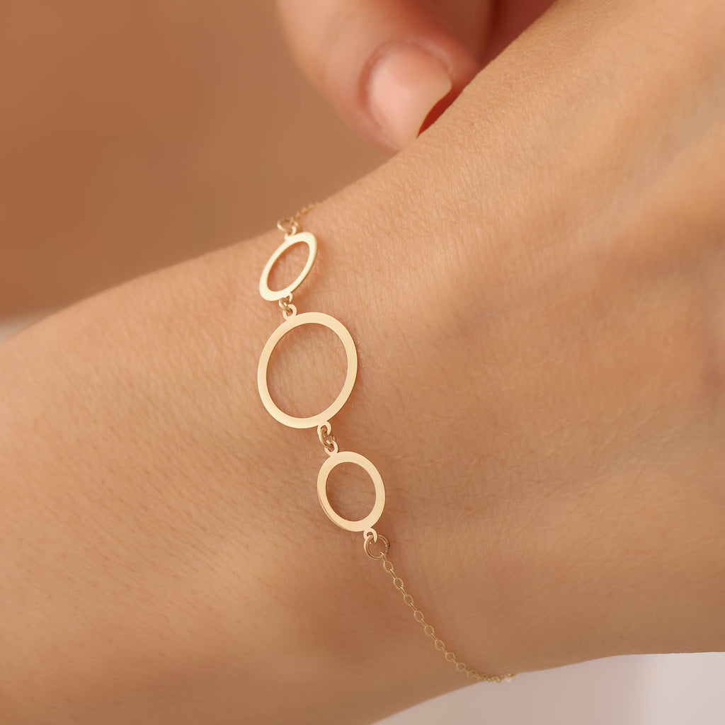 DREI-RINGE-KETTEN-ARMKETTE | 14K GOLD