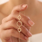 DREI-RINGE-KETTEN-ARMKETTE | 14K GOLD