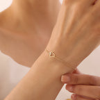 MINI INEINANDER VERWOBENE HERZEN MIT ZIRKONIA-STEINEN ARMKETTE | 14K GOLD