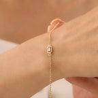 BAGUETTE-ARMBAND MIT ZIRKONIA-STEINEN ARMKETTE | 14K GOLD