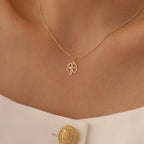 ZIRKONSTEIN VIERBLÄTTRIGES KLEEBLATT ANHÄNGER | 14K GOLD