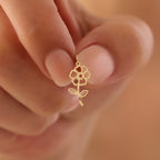 MINIMAL ELEGANTE BLUME ANHÄNGER | 14K GOLD
