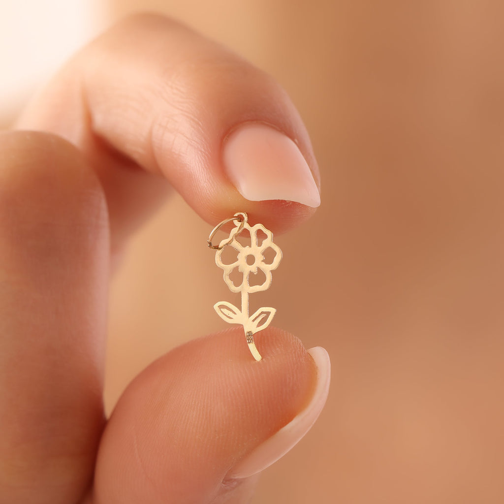 MINIMAL ELEGANTE BLUME ANHÄNGER | 14K GOLD