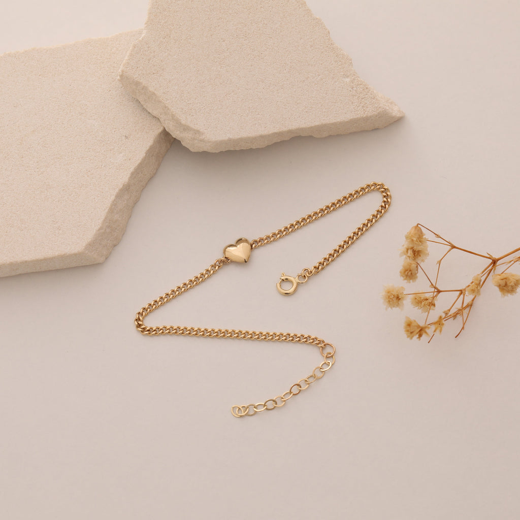 MINIMAL HERZ KETTE ARMKETTE | 14K GOLD