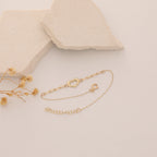 MINI BÜROKLAMMER-ARMBAND MIT HOHLEM HERZ ARMKETTE | 14K GOLD