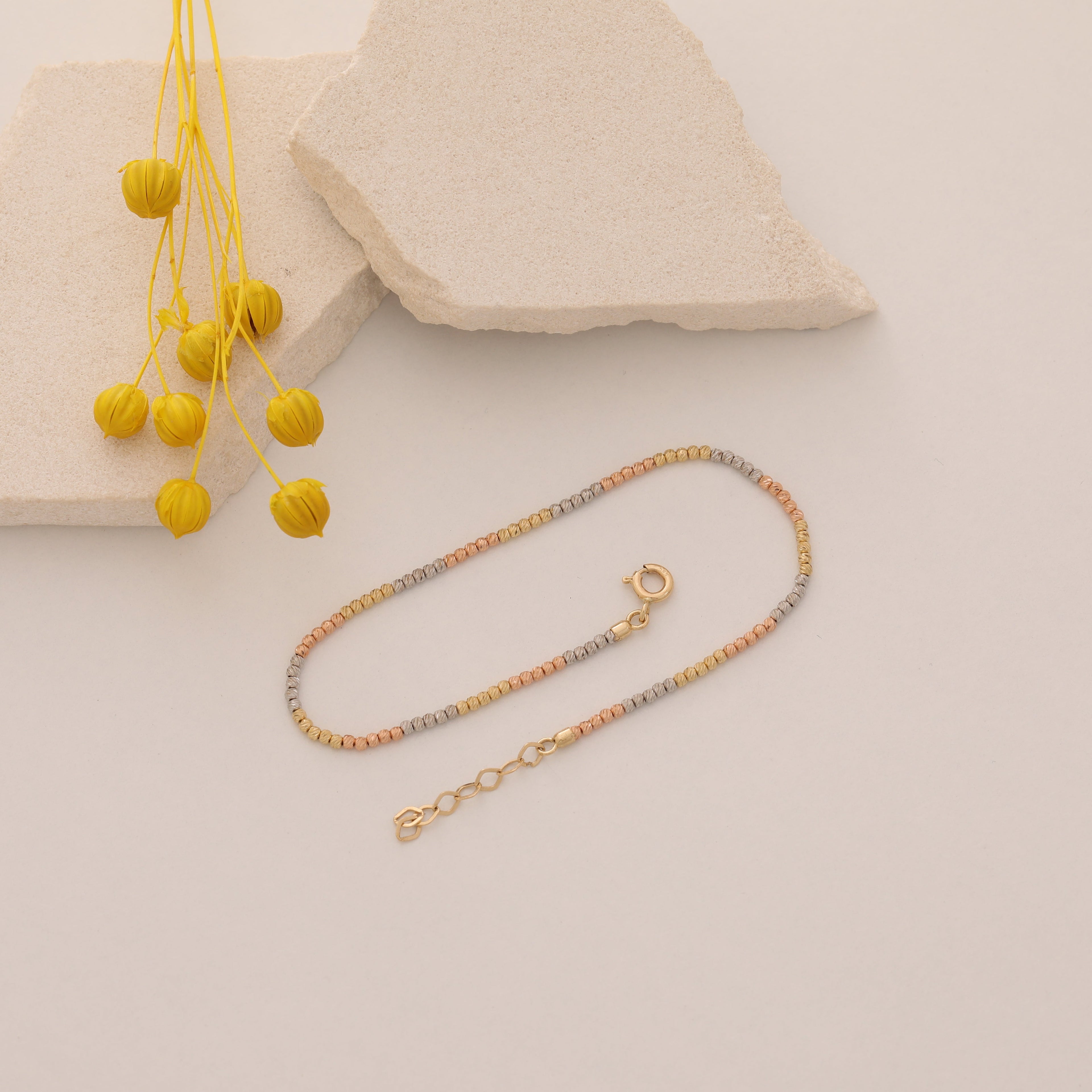MINI MEHRFARBIGE DORIKA ARMKETTE | 14K GOLD