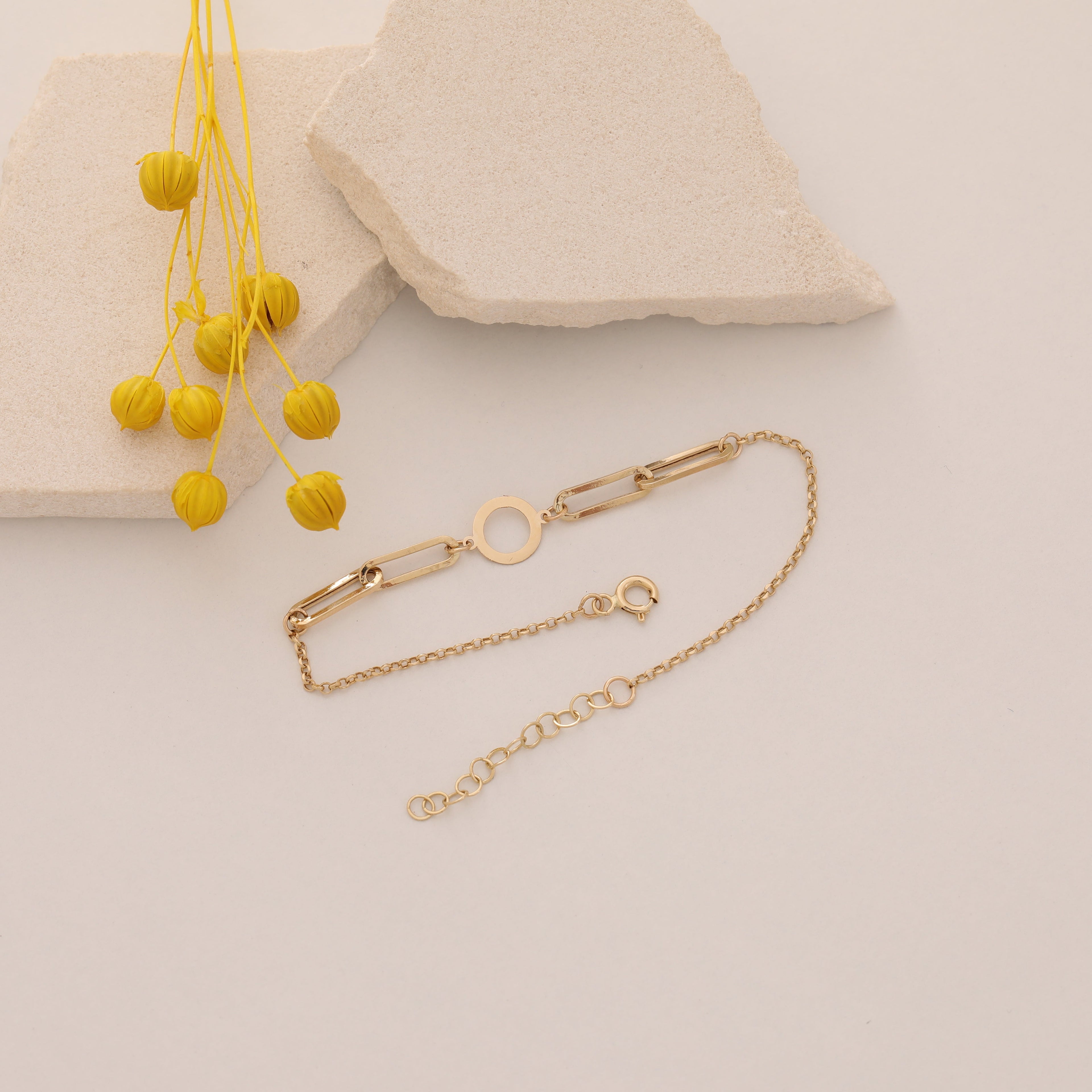 RUNDER BÜROKLAMMER-ARMKETTE | 14K GOLD