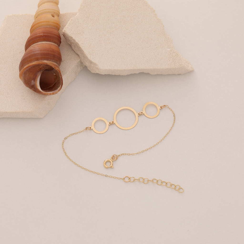 DREI-RINGE-KETTEN-ARMKETTE | 14K GOLD