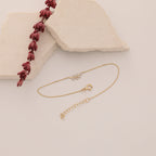 ZIRKONIA-STEINBESETZTER OLIVENZWEIG ARMKETTE | 14K GOLD
