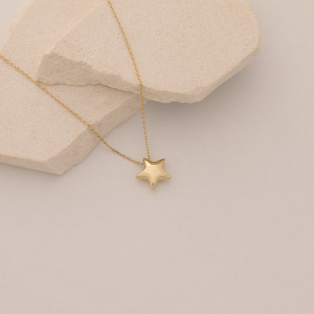GEWÖLBTE STERN HALSKETTE | 14K GOLD