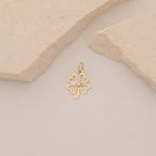 ZIRKONSTEIN VIERBLÄTTRIGES KLEEBLATT ANHÄNGER | 14K GOLD