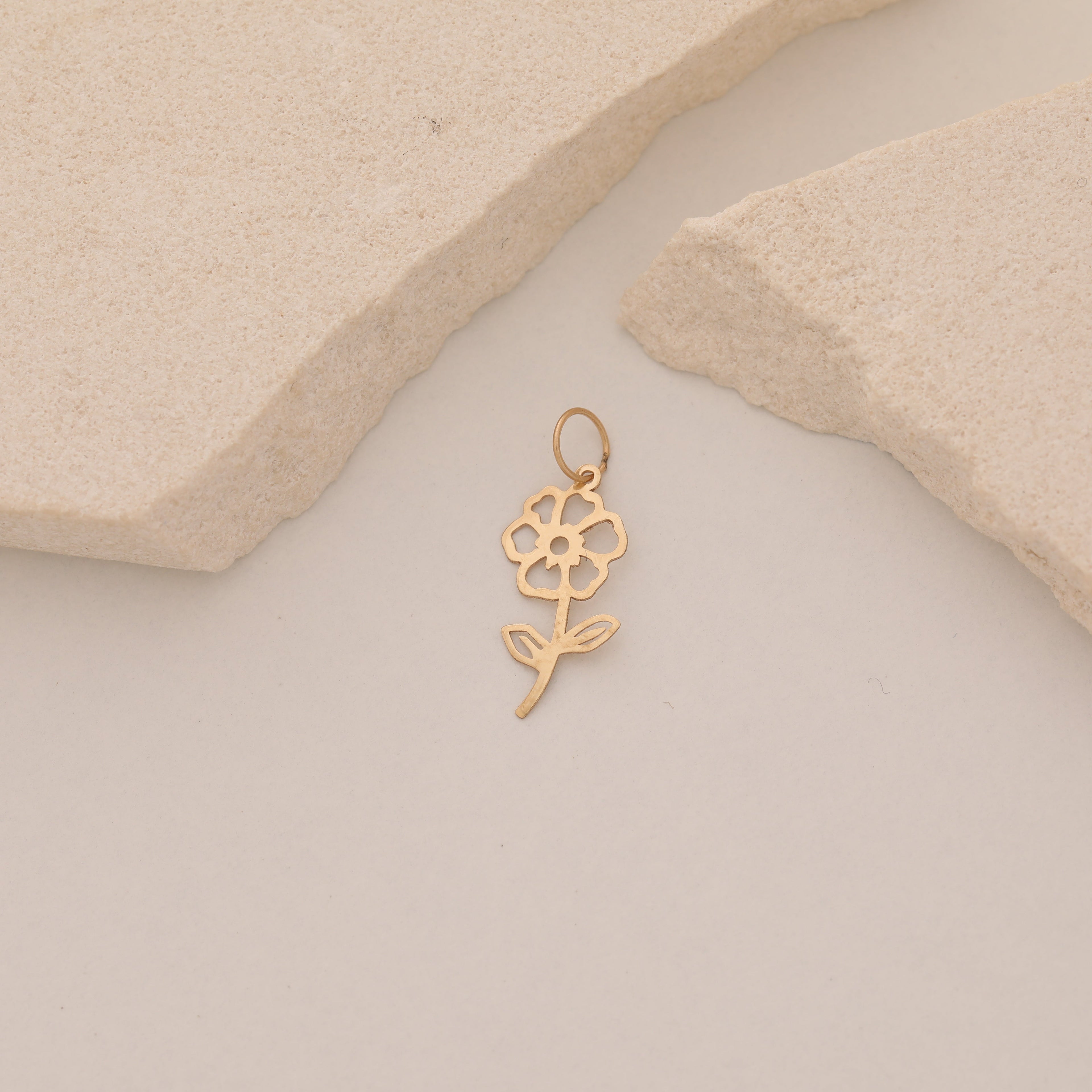 MINIMAL ELEGANTE BLUME ANHÄNGER | 14K GOLD