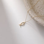 MINIMALISTISCHE FISCH  HALSKETTE | 14K GOLD