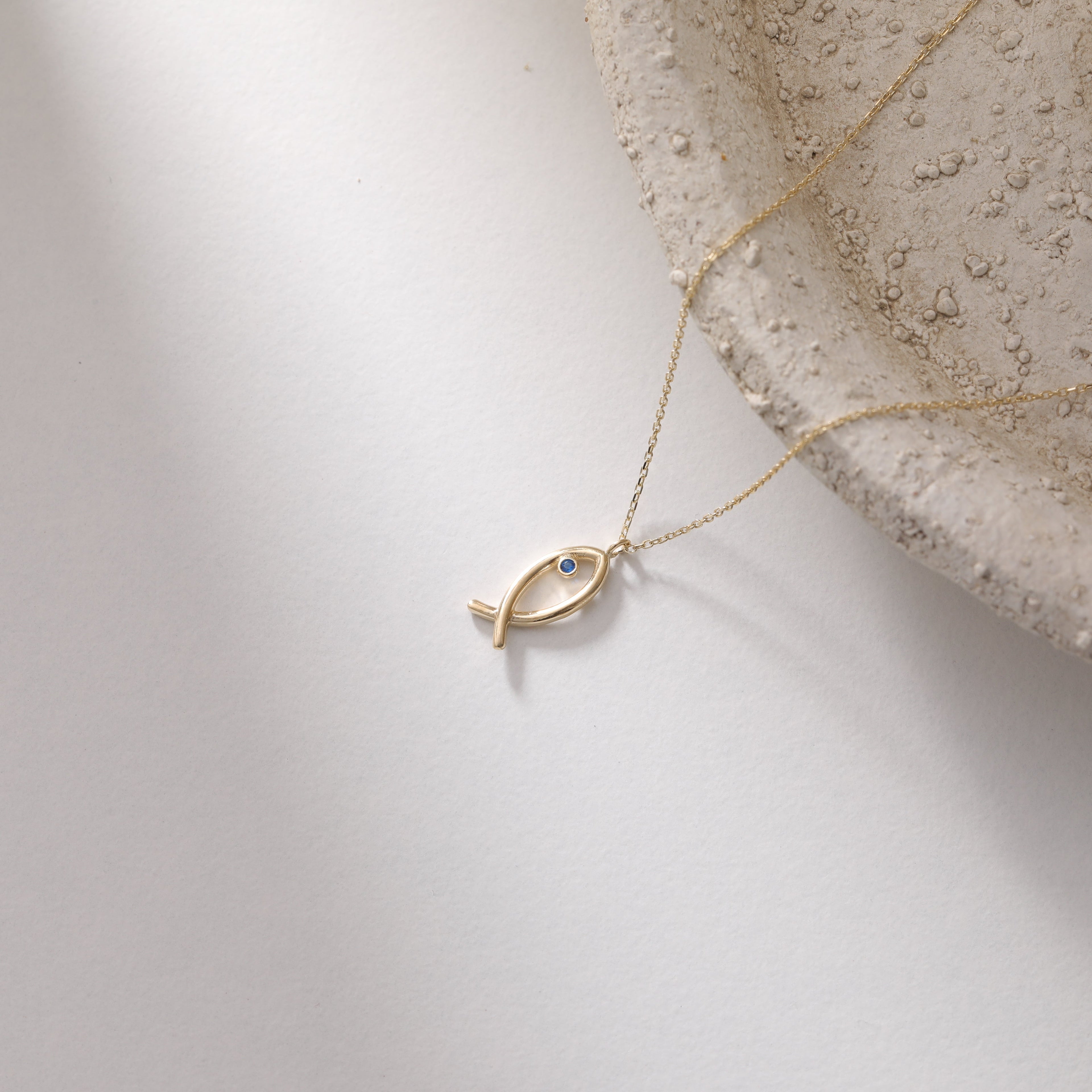 MINIMALISTISCHE FISCH  HALSKETTE | 14K GOLD